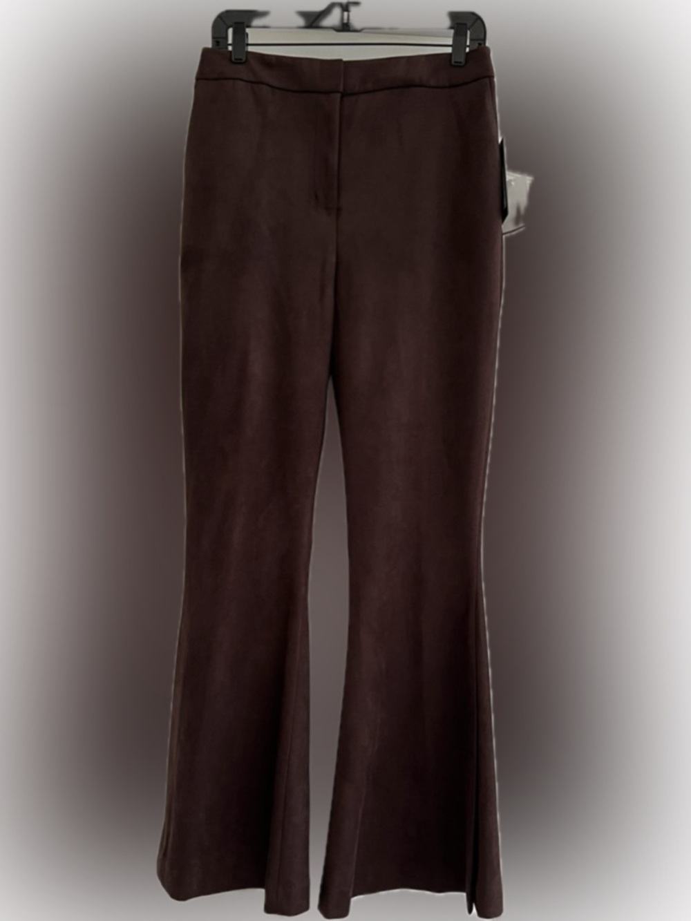 BCBG Brown Split Hem Flare Pants NWT Size 8 Tailored Wide Leg